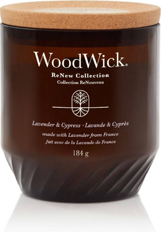 Woodwick Geurkaars Medium ReNew Lavender & Cypress 9.5 cm ø 8 cm