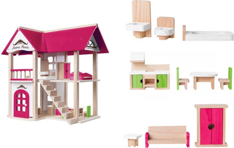 Woody poppenhuis Anna-Marie 17-delig 91874