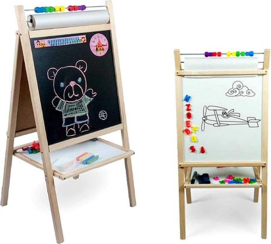 Woody Staand schoolbord met rol papier 90109
