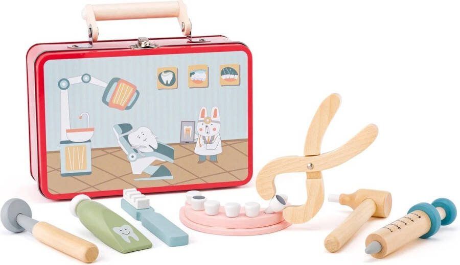 Woody tandarts set in koffer 91982 Houten Speelgoed Rollenspel