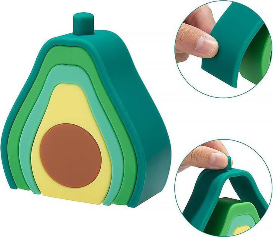WoodyDoody Avocado Vormenpuzzel 11x4 cm Zachte Vormenstoof Peuter Speelgoed Zachte blokken