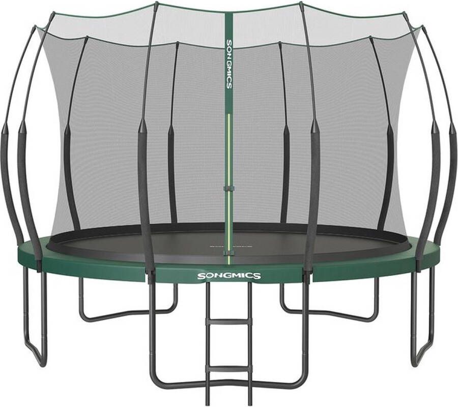 Woon Wereld Trampoline Met vangnet en trap Ø366 Zonder veren Groen