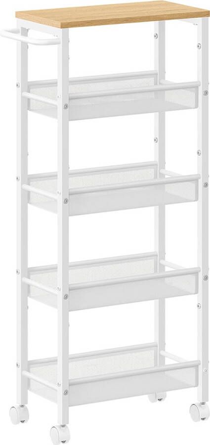 Woon Wereld Trolley met 5 niveaus op wielen 22 x 45 4 x 99 6 cm