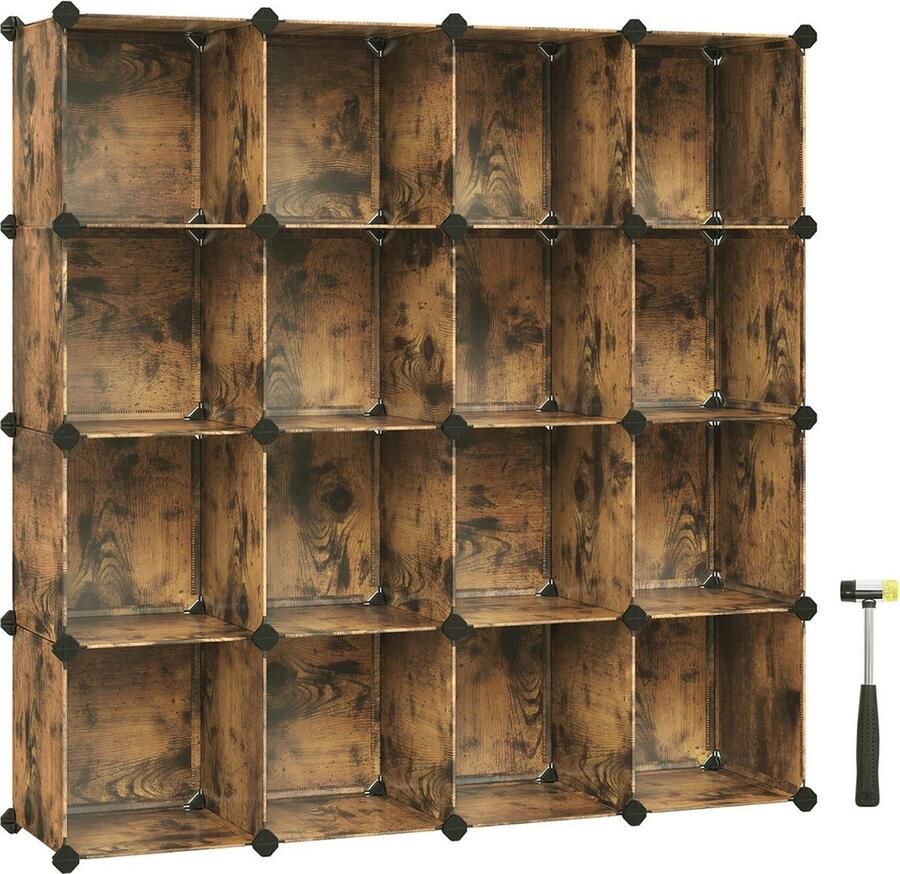 Woon Wereld Stapelbaar schoenenrek voor slaapkamer vintage bruin