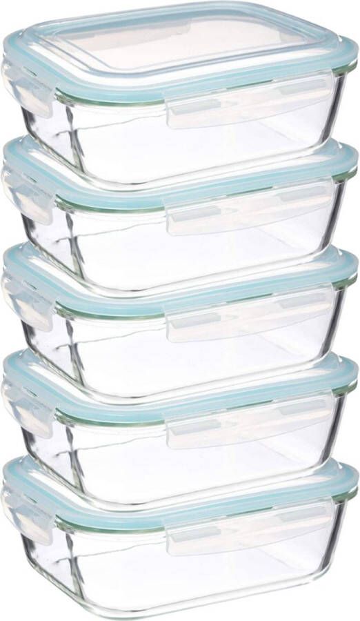 Wooners Vershoudbakjes Meal prep bakjes 2.26 l Set van 5