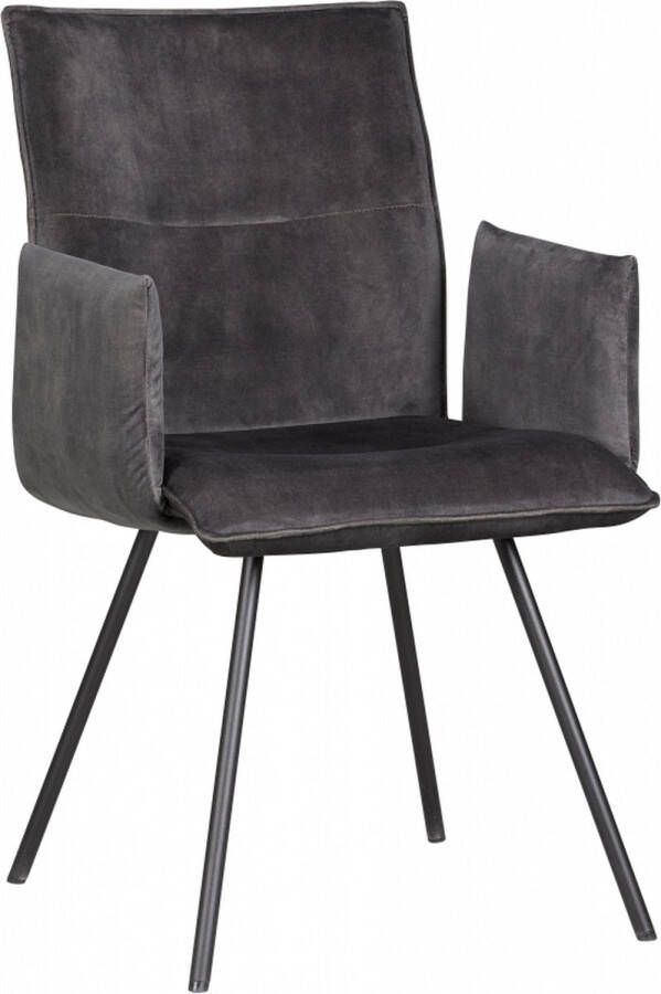 Woonexpress Eetkamerstoel Texel Velvet Zwart 56 x 90 x 55 cm (BxHxD)