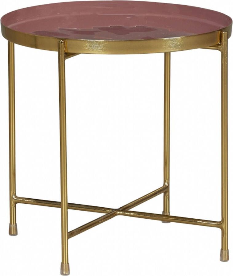 Woonexpress Bijzettafel Ruurlo Roze Metaal Warm Rood 35x37x37cm (hxbxd)
