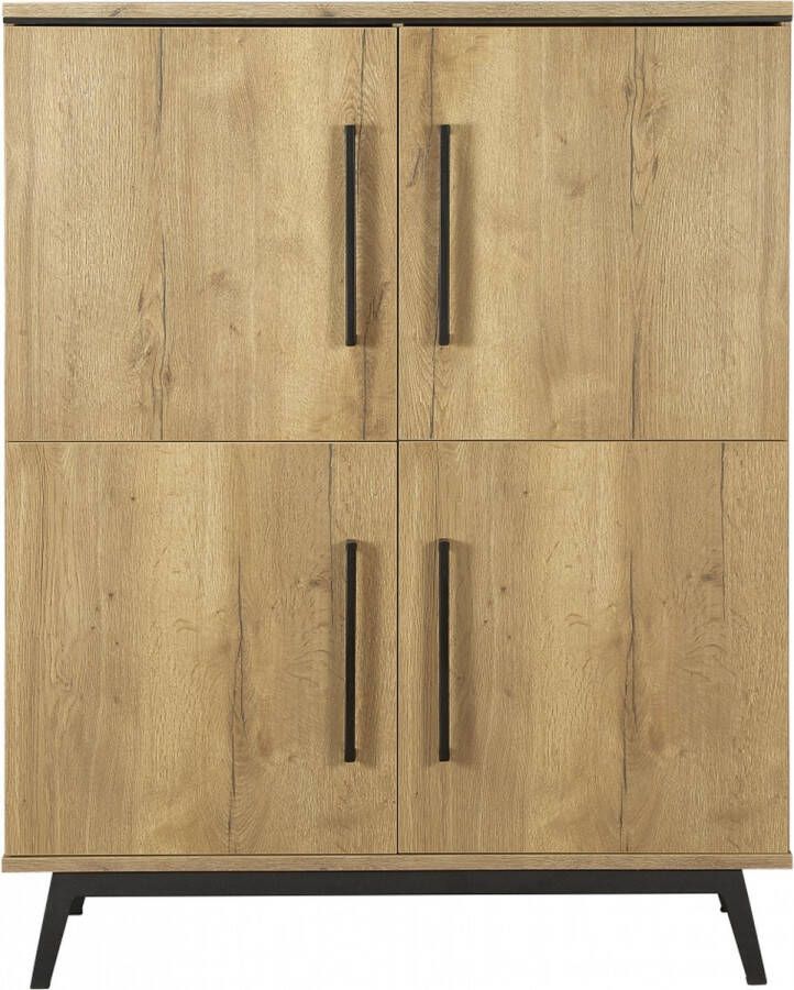 Woonexpress Wandkast Batenburg Bruin MDF Eiken Structuur 150x120x45cm (hxbxd)