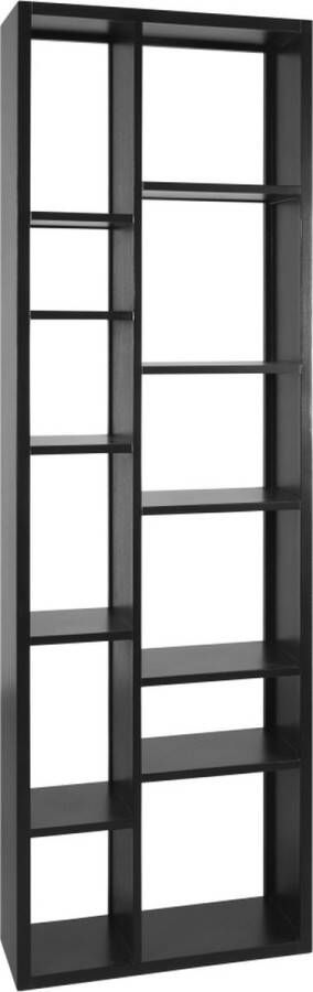 Woonexpress Boekenkast Salma MDF Zwart 70 x 220 x 25 cm (BxHxD)