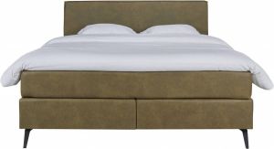 Woonexpress Boxspring 180x200 Flevo Groen Stof Groen 102x180x210cm (hxbxd)