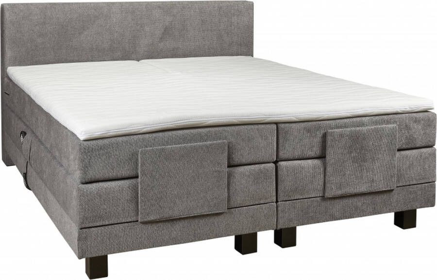 Woonexpress Boxspring Sevilla Stof Grijs 180 x 60 x 200 cm (BxHxD)