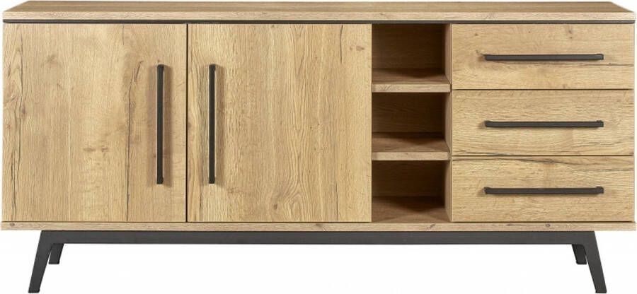 Woonexpress Dressoir Batenburg Naturel MDF Eiken Structuur 80x180x45cm (hxbxd)