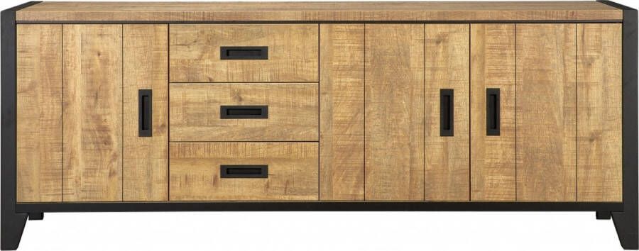Woonexpress Dressoir Tilburg Bruin MDF Mango zwart 80x212x45cm (hxbxd)