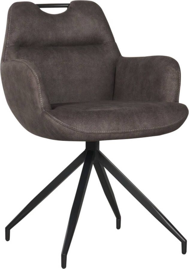 Woonexpress Eetkamerstoel Lemmer Stof Grijs 59x85x61 cm (BxHxD)