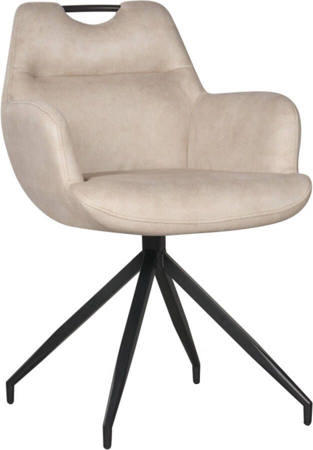 Woonexpress Eetkamerstoel Lemmer Stof Naturel 59x85x61 cm (BxHxD)