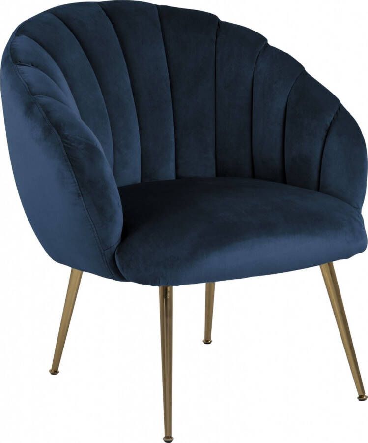 Woonexpress Fauteuil Haart Blauw Velvet Blauw 81x76x76cm (hxbxd)
