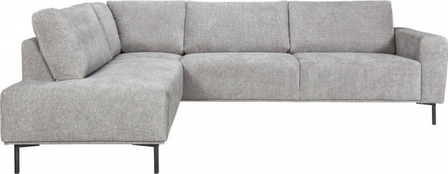 Woonexpress Hoekbank Deventer Grijs Stof Dolphin 180 86x275x205cm (hxbxd)