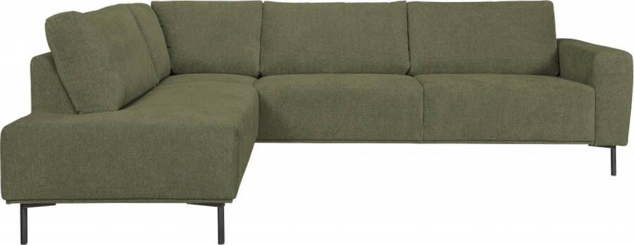 Woonexpress Hoekbank Deventer Stof Groen 275 x 86 x 205 cm (BxHxD)