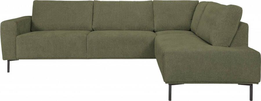 Woonexpress Hoekbank Deventer Stof Groen 275 x 86 x 205 cm (BxHxD)