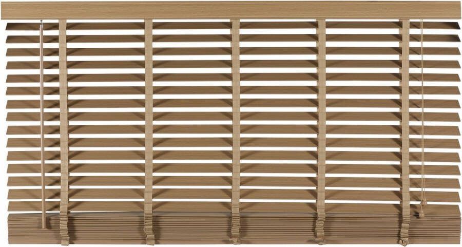 Woonexpress Houten Jaloezie Naturel 180 x 130 cm (BxH) Lamelbreedte: 5 cm met Bedieningskoord en Draaistang
