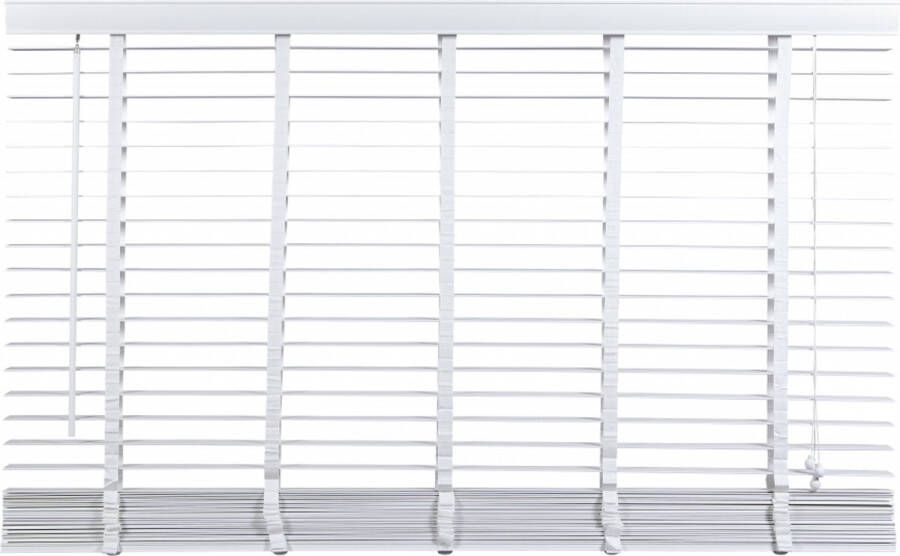 Woonexpress Houten Jaloezie Wit 200 x 180 cm (BxH) Lamelbreedte: 5 cm met Bedieningskoord en Draaistang