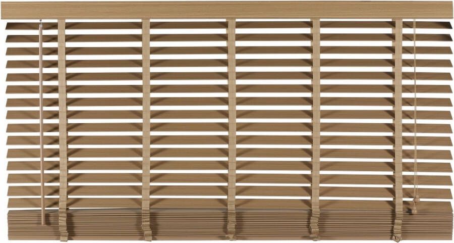 Woonexpress Jaloezie Hout Naturel 180x180x5 cm (BxHxD) Bedieningskoord en Draaistang