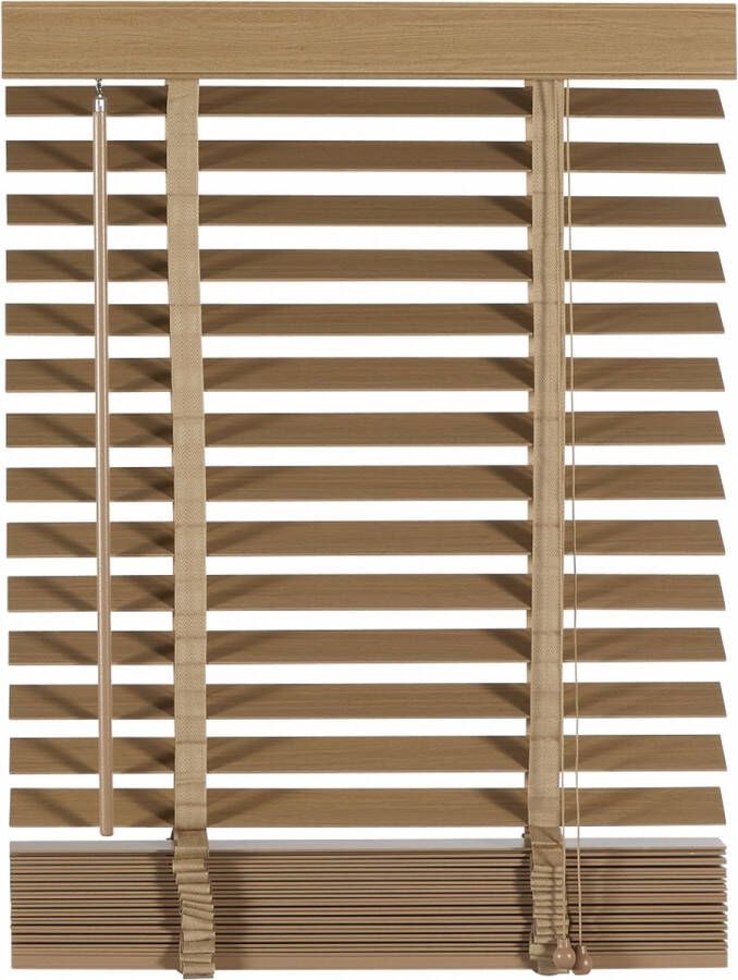 Woonexpress Jaloezie Hout Naturel 60x130x5 cm (BxHxD) Bedieningskoord en Draaistang