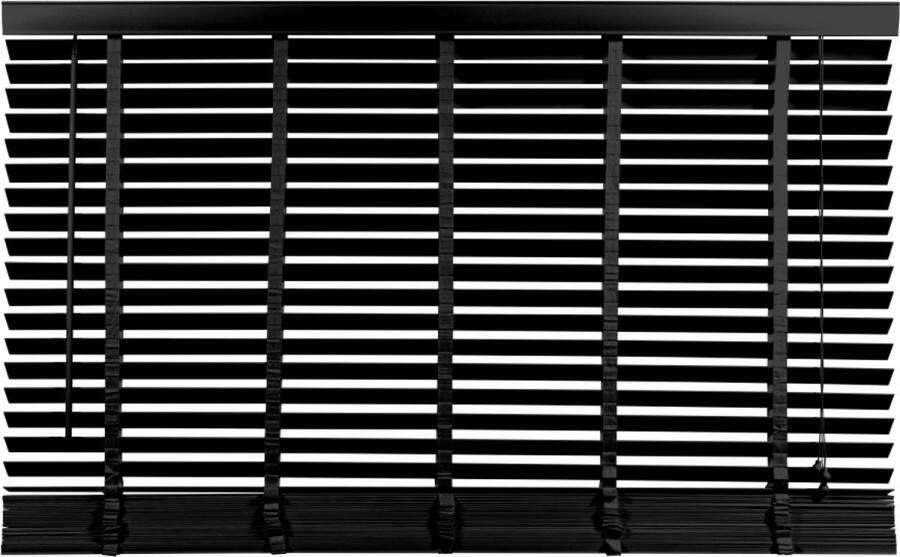 Woonexpress Jaloezie Hout Zwart 160x210x5 cm (BxHxD) Bedieningskoord en Draaistang