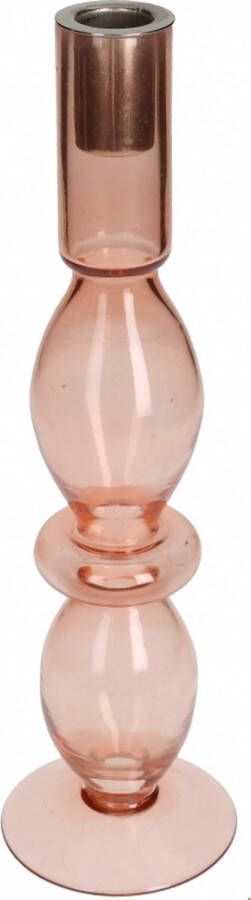 Woonexpress Kandelaar Classic Roze Glas Perzik 30x9x9cm (hxbxd)