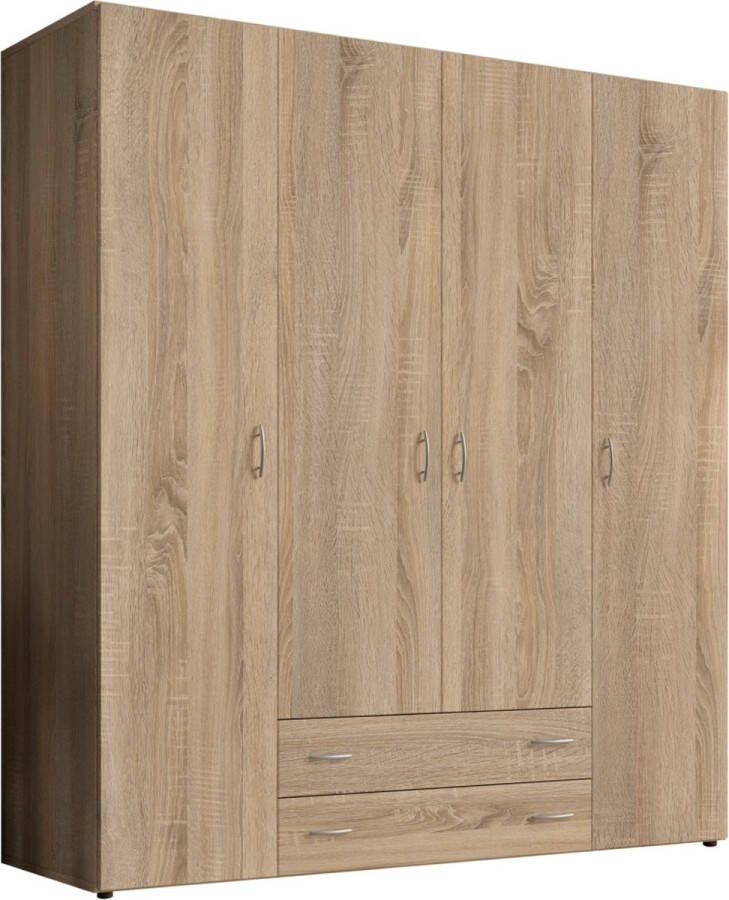 Woonexpress Kledingkast Baarlo 160x177x52 cm (BxHxD) Naturel Draaideurkast