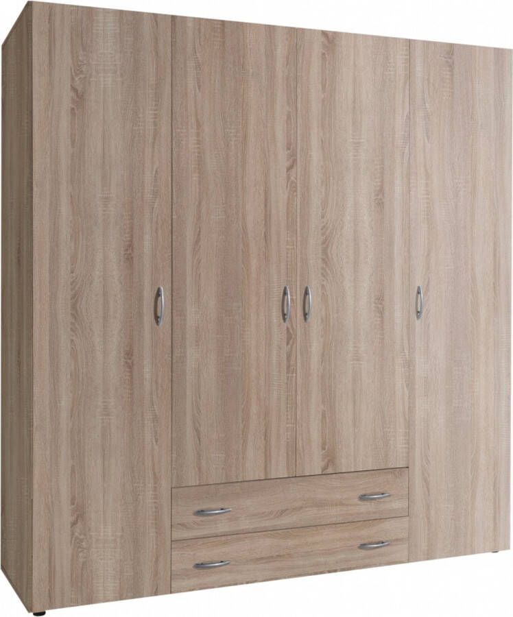 Woonexpress Kledingkast Baarlo MDF Naturel 160 x 177 x 52 cm (BxHxD)