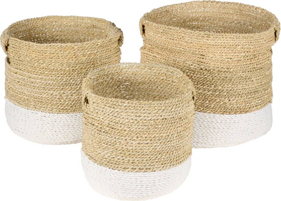 Woonexpress Mand (set Van 3) Roti Beige Natuurlijk Materiaal