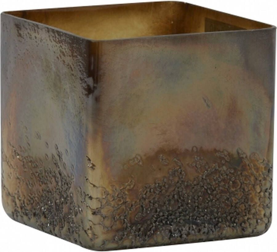 Light & Living Sfeerlicht Mopitu M Bruin Glas Bruin 10x10x10cm (hxbxd)