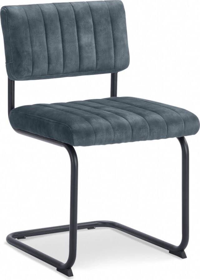 Woonexpress Eetkamerstoel Epse Blauw Fluweel 50x84x55cm (BxHxD)