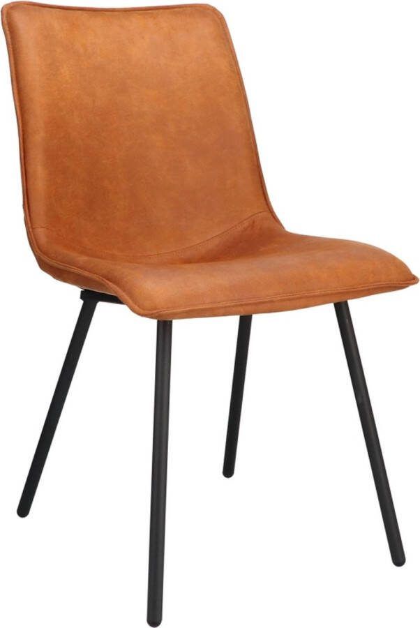 Woonexpress Stoel Hemert Leer Bruin 48x88x62 cm (BxHxD)