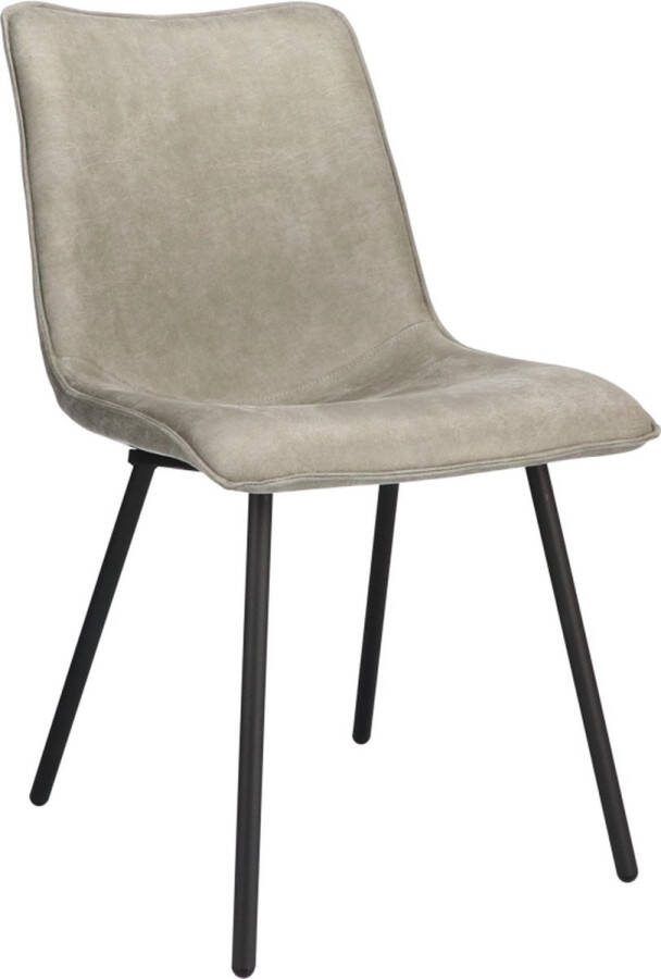 Woonexpress Stoel Hemert Leer Grijs 48x88x62 cm (BxHxD)