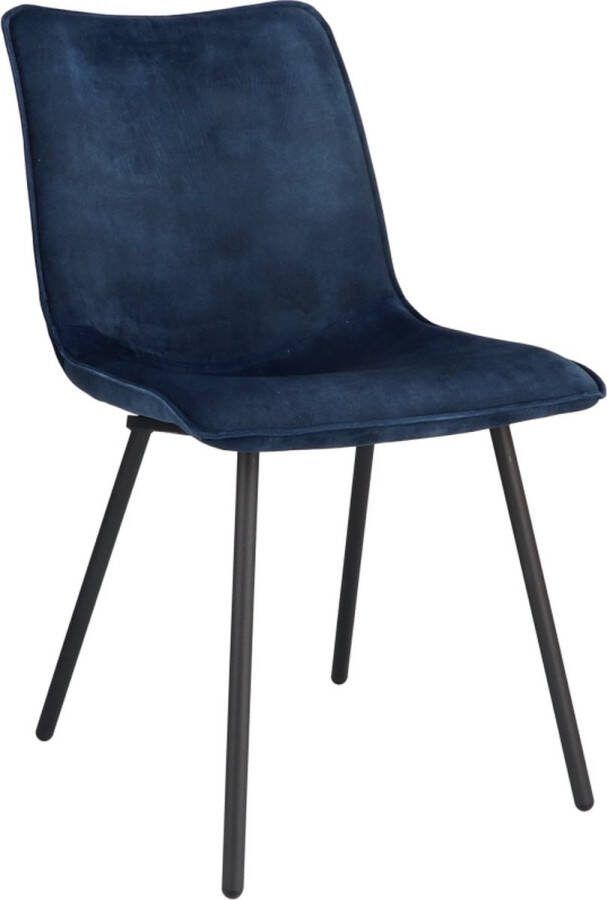 Woonexpress Stoel Hemert Velvet Blauw 48x88x62 cm (BxHxD)