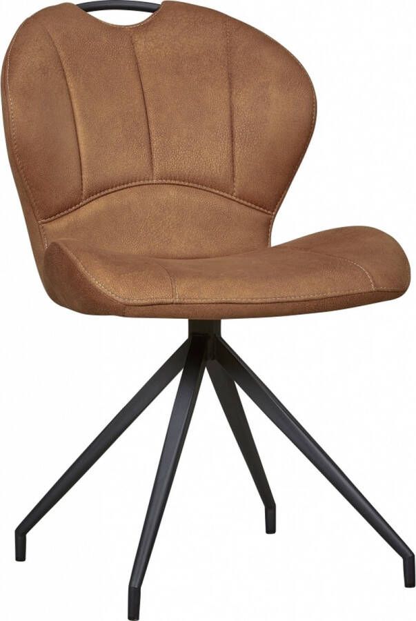 Woonexpress Stoel Meerkerk Bruin Velvet Cognac 86x54x61cm (hxbxd)