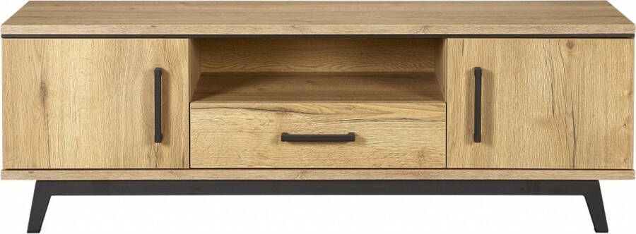 Woonexpress TV Meubel Batenburg Bruin MDF Eiken Structuur 190x82x45cm (hxbxd)