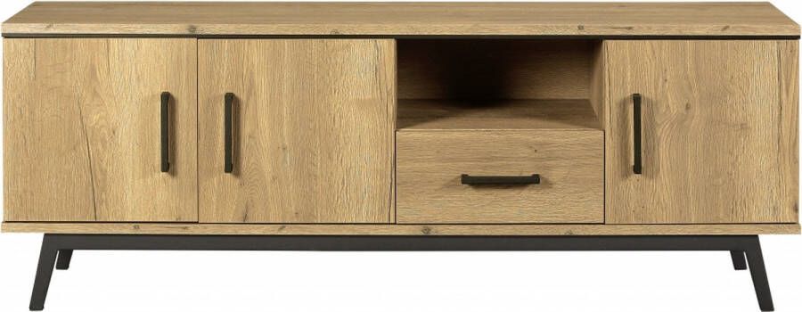 Woonexpress TV Meubel Batenburg Naturel MDF Eiken Structuur 65x180x45cm (hxbxd)