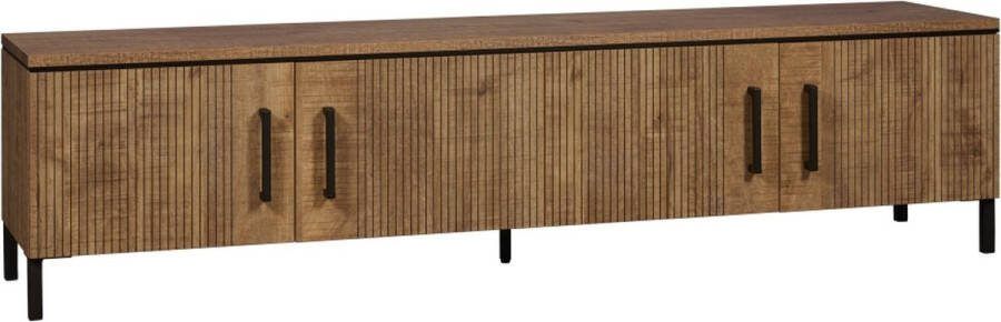 Woonexpress Tv Meubel Culemborg Mango Houtlook Bruin 200x50x45 cm (BxHxD) Verticale Latten Softclose