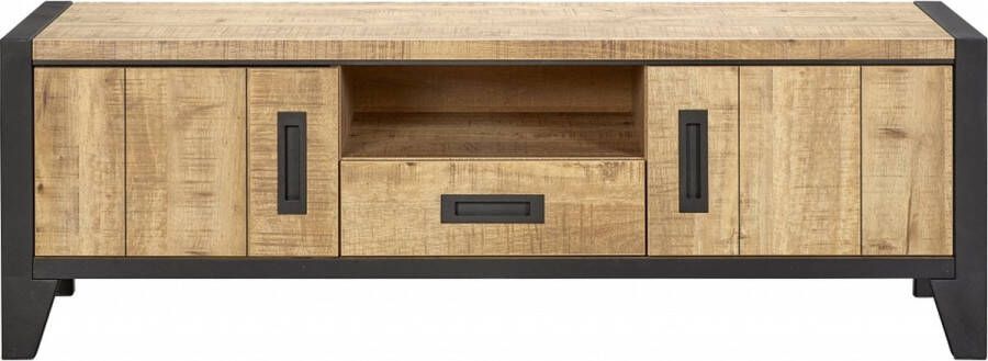 Woonexpress TV Meubel Tilburg Bruin MDF Mango zwart 50x152x45cm (hxbxd)