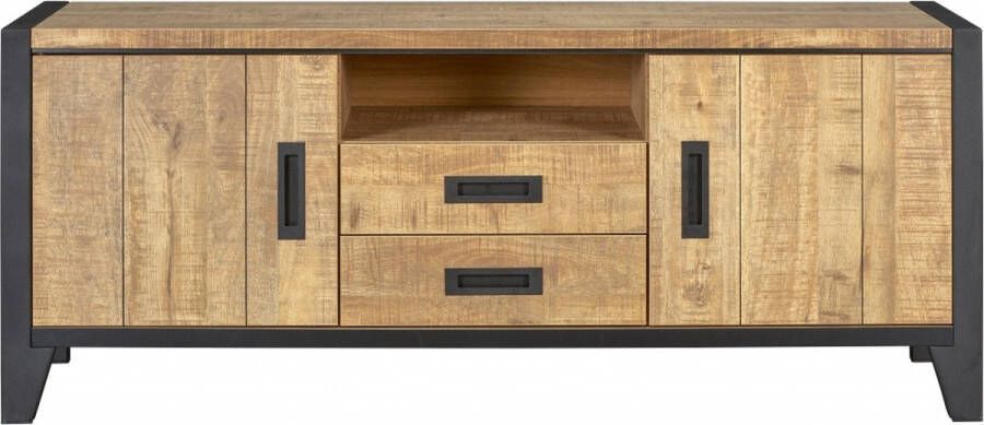 Woonexpress TV Meubel Tilburg Bruin MDF Mango zwart 65x161x45cm (hxbxd)