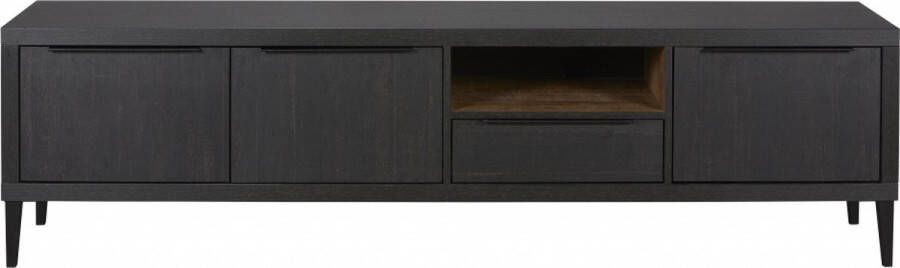 Woonexpress Tv Meubel Zwanenburg MDF Zwart 192 x 52 x 48 cm (BxHxD) 3 Draaideuren 1 Lade
