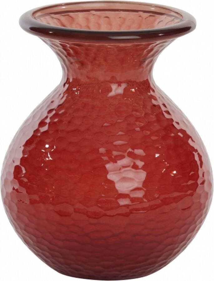 Light & Living Vaas Ozark Glas Rood 15 x 19 x 15 cm (BxHxD)