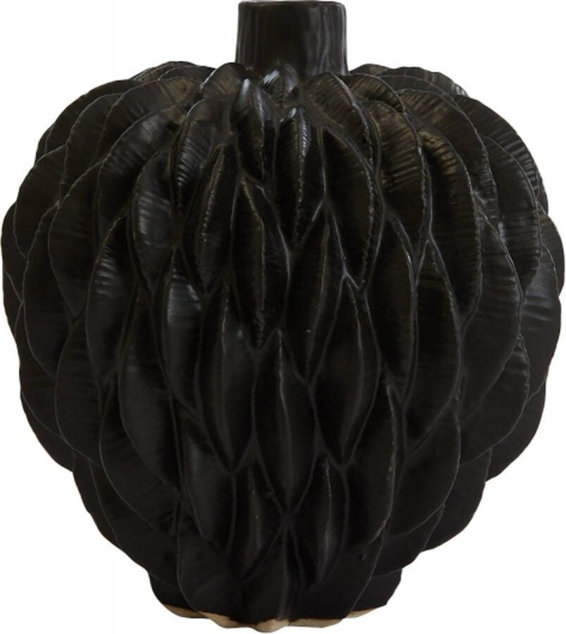 Light & Living Vaas Usika Zwart Keramiek Mat Zwart 20x19x19cm (hxbxd)
