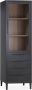 Woonexpress Vitrinekast Zwanenburg MDF Zwart 67 x 212 x 48 cm (BxHxD) 1 Draaideur 4 Laden - Thumbnail 1