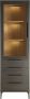Woonexpress Vitrinekast Zwanenburg MDF Zwart 67 x 212 x 48 cm (BxHxD) 1 Draaideur 4 Laden - Thumbnail 2
