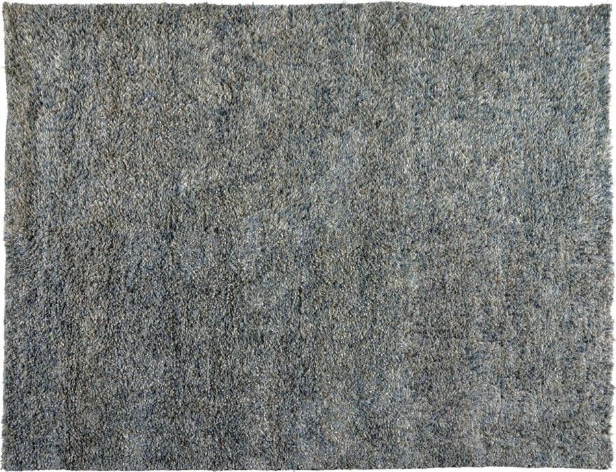Woonexpress Vloerkleed Shaggy Deluxe Wol Blauw 160 x 230 cm (BxD) Hoogpolig Handgeknoopt