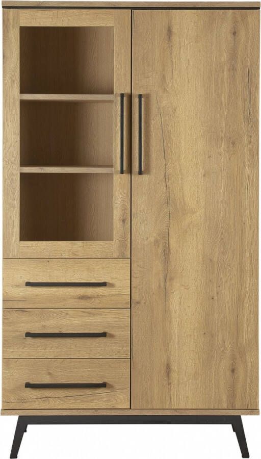 Woonexpress Wandkast Batenburg Bruin MDF Eikenstructuur 107x190x45cm (hxbxd)